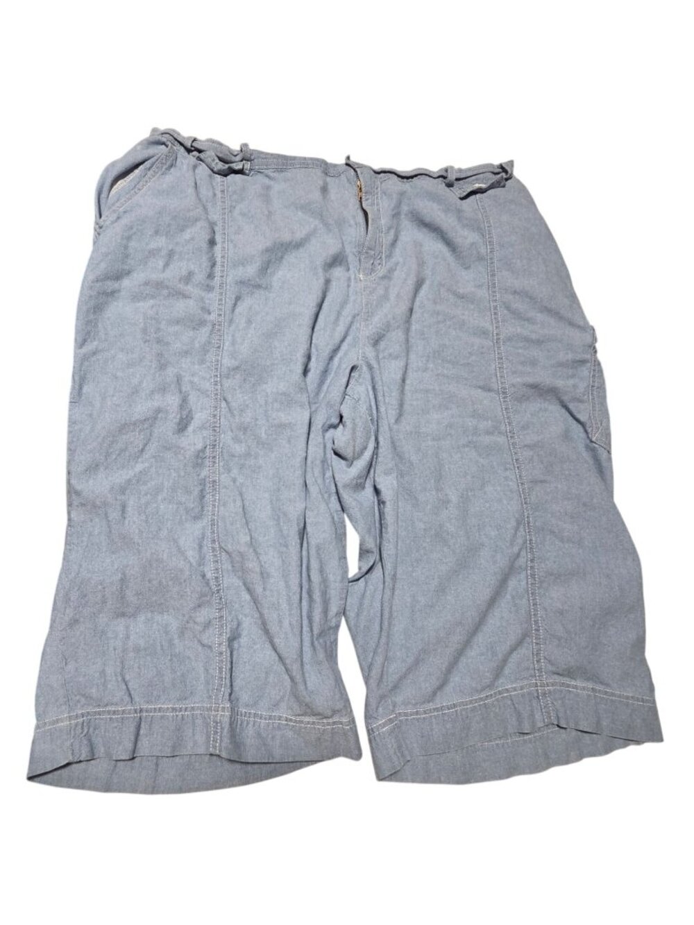 Erika Jean Shorts Womens Plus Size 2X Light Wash Denim Bermuda Capri Cotton